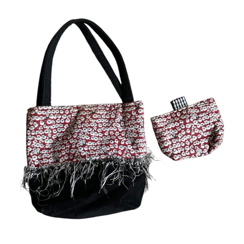 Handmade Christmas Santa Mrs. Claus Purse Handbag Set With Matching Wallet